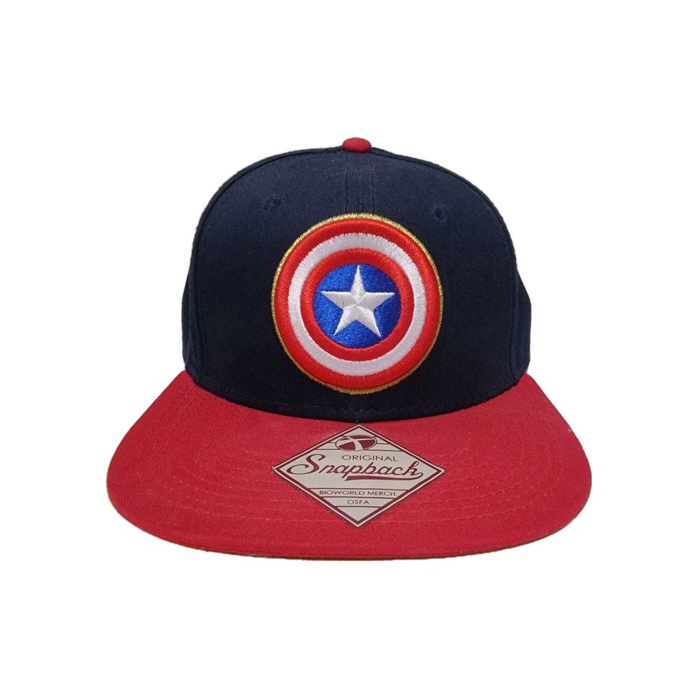 Marvel - Captain America Shield Snapback Hat Cap Red & Navy Blue