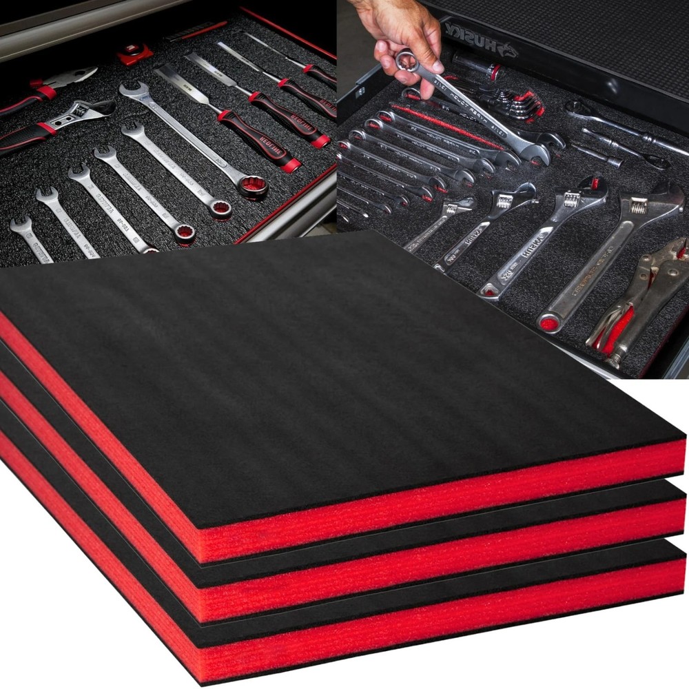 3 Pack Tool Box Foam Inserts Tool Shadow Foam for Toolbox Storage