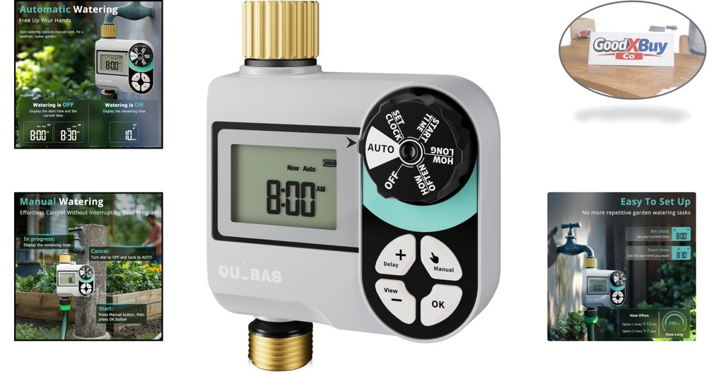 Brass Water Timer - Programmable Garden Hose Faucet Controller - Waterproof L...