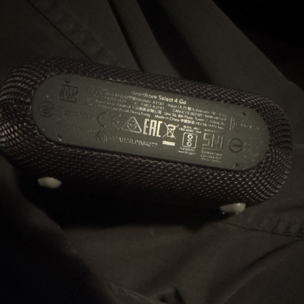 Soundcore Select 4 Go Bluetooth Portable Speaker Black Rectangular Strap