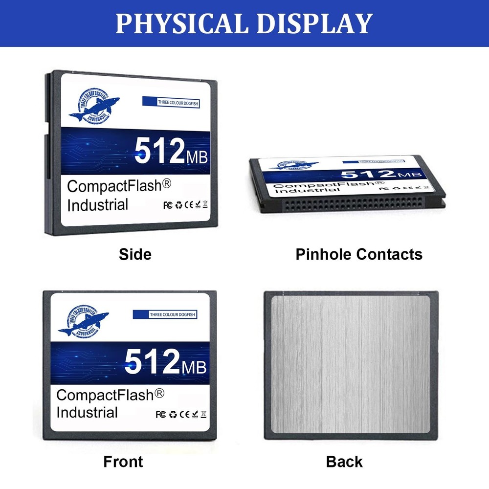 Dogfish 2 Pack 512MB Compact Flash Memory Card High Performance Industrial CF...