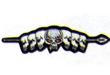 SKULLS ON A SPEAR BIKER LARGE MOTORCYCLE PATCH - PT284B