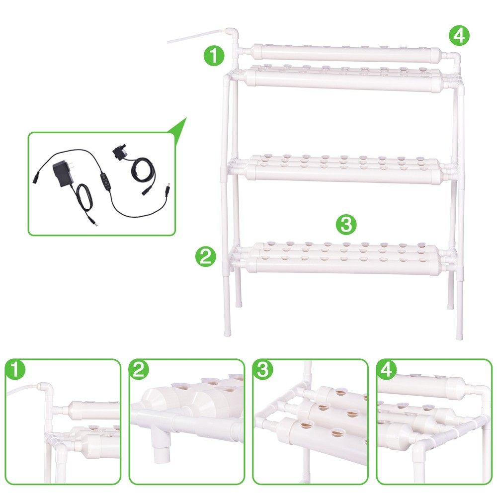 Hydroponic Site Grow Kit 90 Planting Sites 3 Layer Hydroponics System