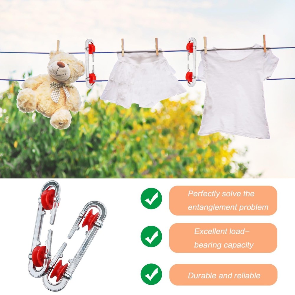 2 Pack Clothesline Spreader，Plastic Aluminum Clothesline Separator Spread