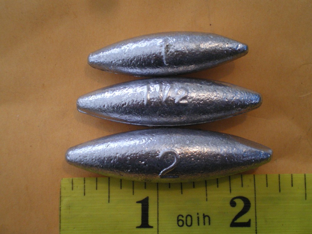 50 SLENDER SHAPE LURE BODIES/SLIP SINKER 1 OZ. "MAKE SPINNERS"