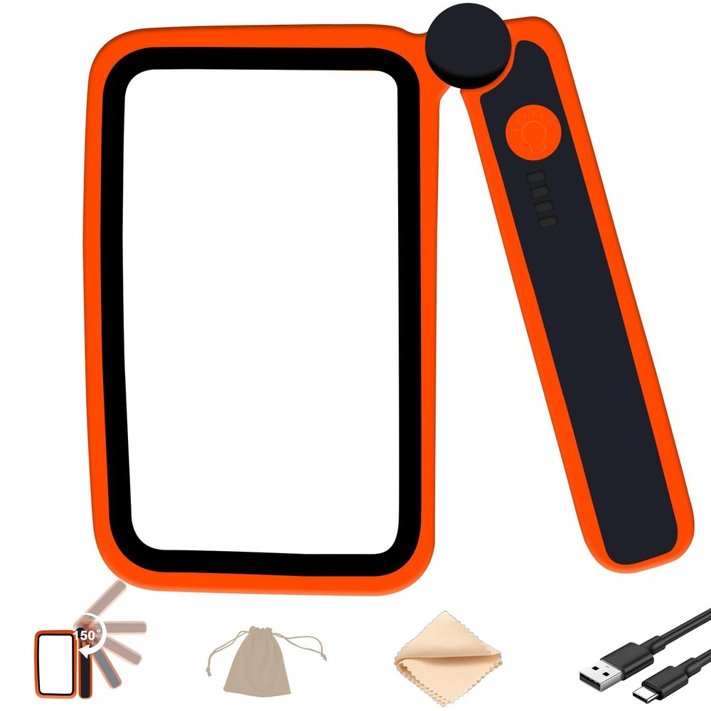 Handheld Folding Magnifying Glass for Reading Stepless Dimmable Light Recharg...