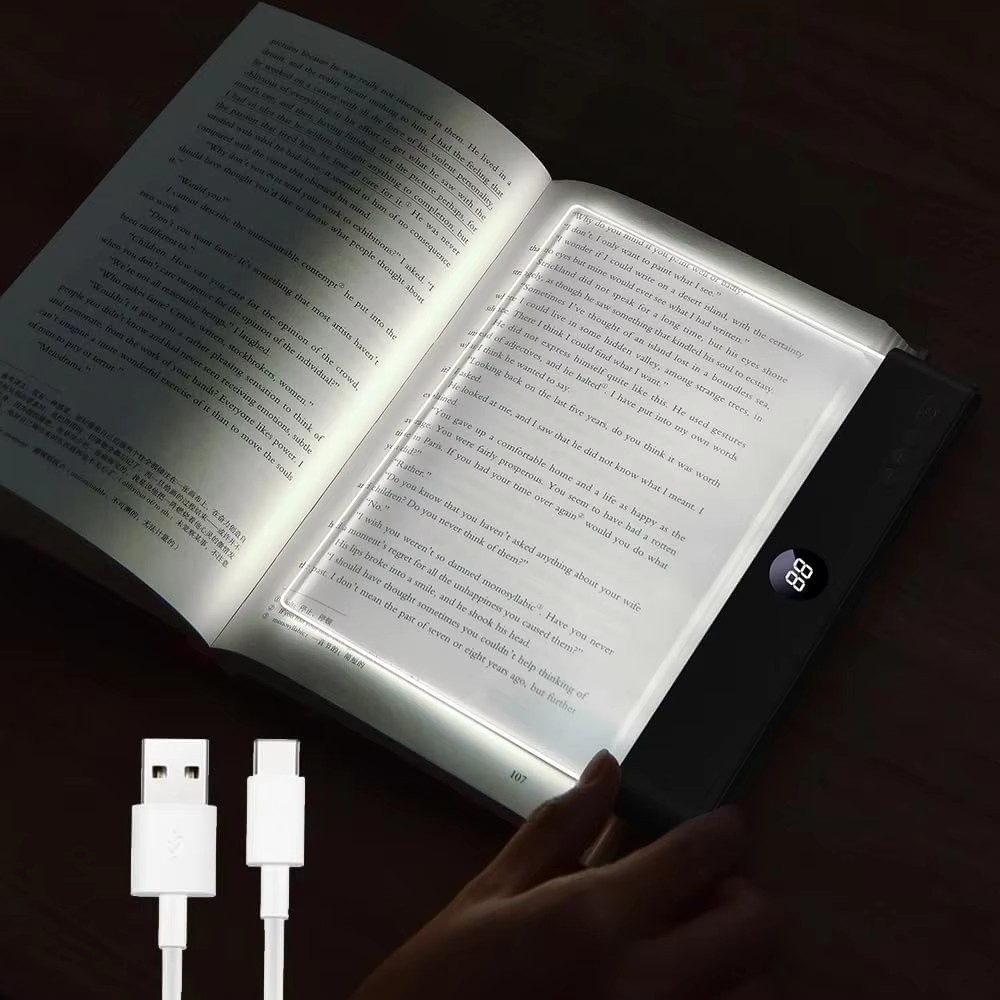 LED Book Light USB Rechargeable Flat Panel Eye Care Reading Lamp Night Light