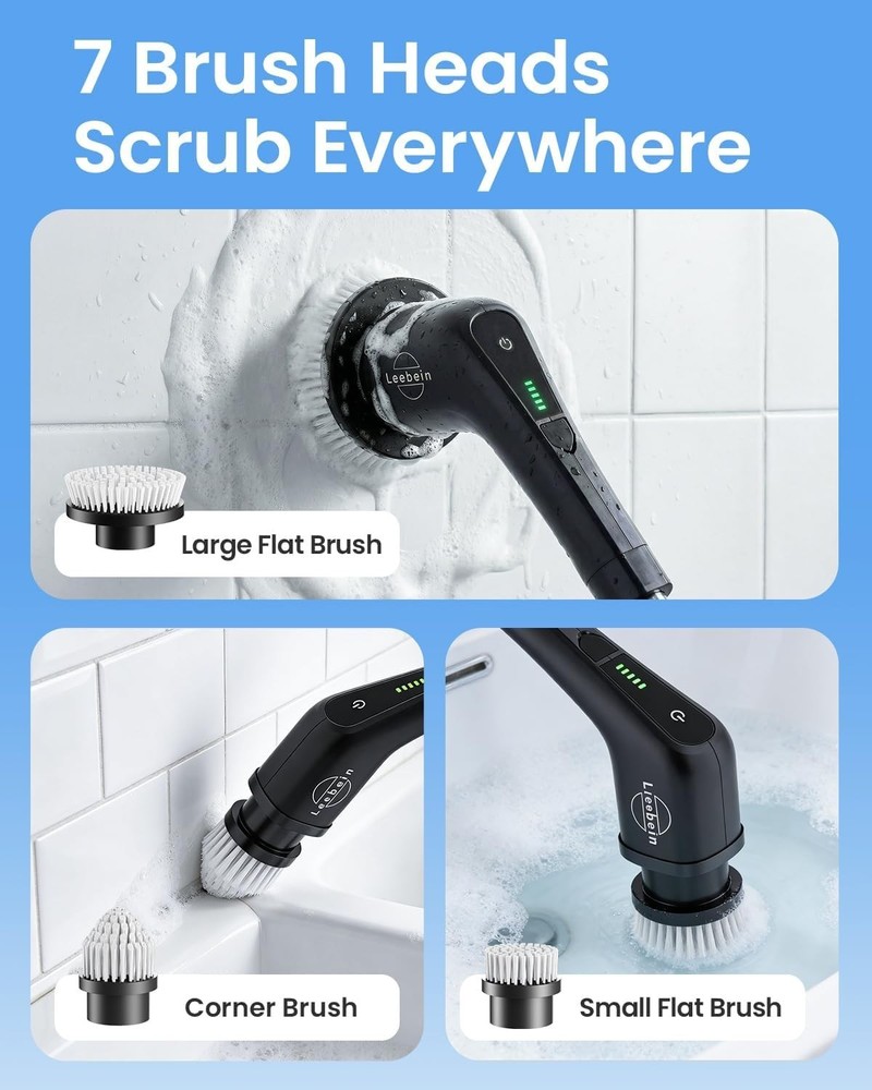 Powerful Electric Spin Scrubber with Waterproof Design & 2- Protection Plan