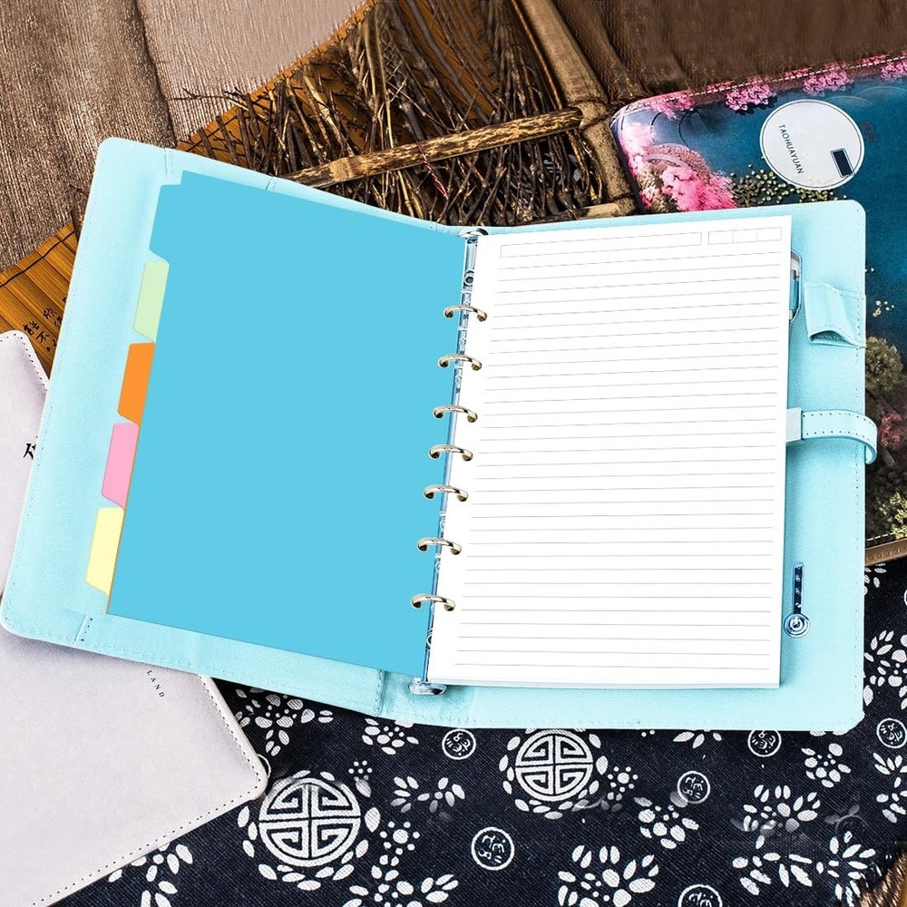 7-Hole Lined Paper Refills for Mini Binder - 100 Sheets/200 Pages 7 White