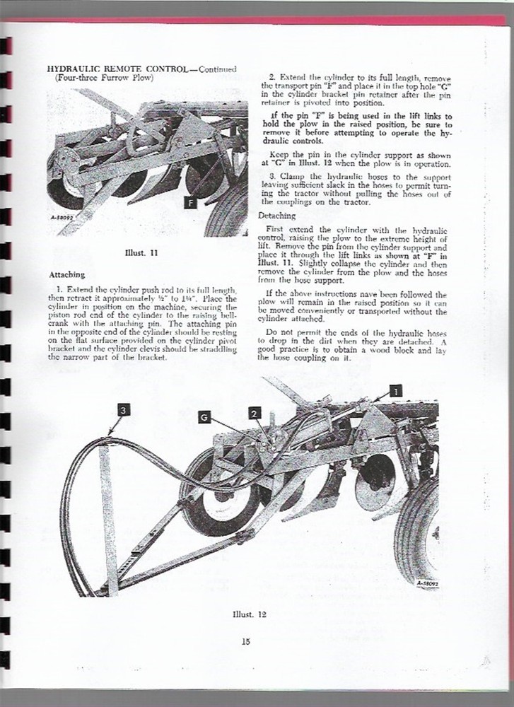 IH International 60 Plow Owners Operators Manual