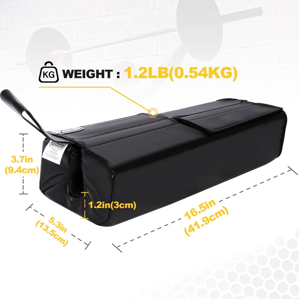 POWER GUIDANCE Square Hip Thrust Pad Barbell Squat Protective Black