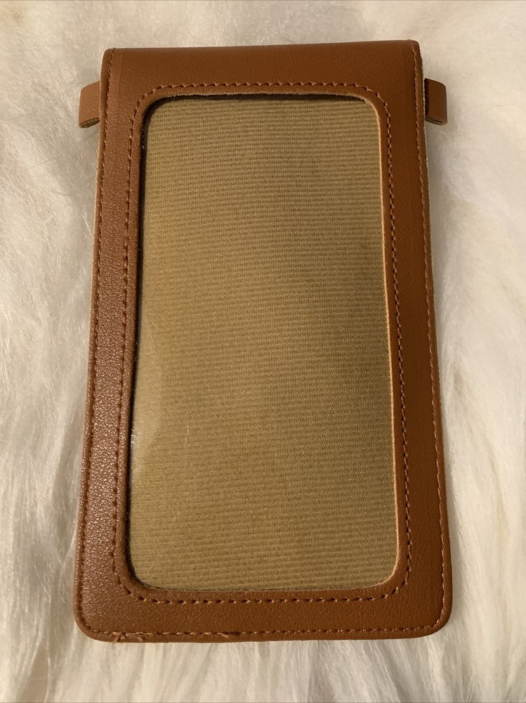 Perforated Design cell Phone Touchscreen Pocket Snap Wallet - Brown