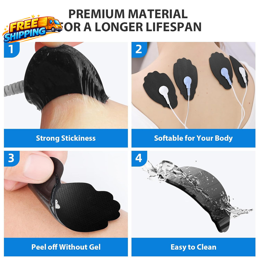 TENS Unit Electrode Pads 20 Pack 3.5Mm Snap EMS Replacement Pads