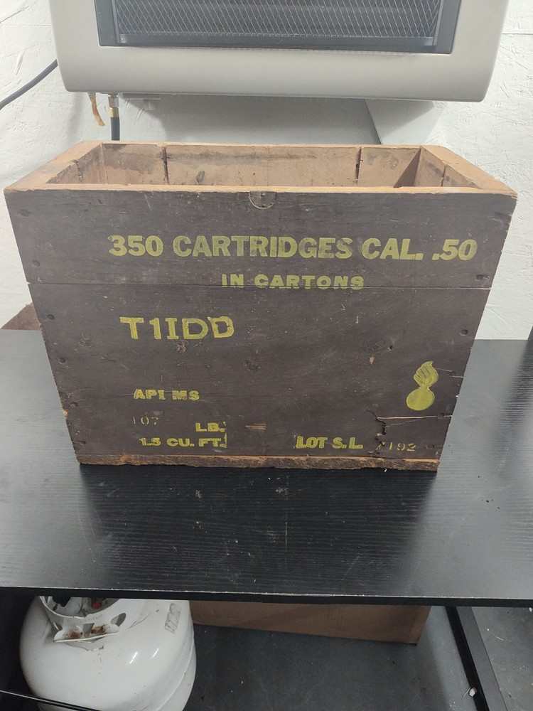 WW2 USGI Linked 50 Cal Ammunition Crate - Vibrant Colors
