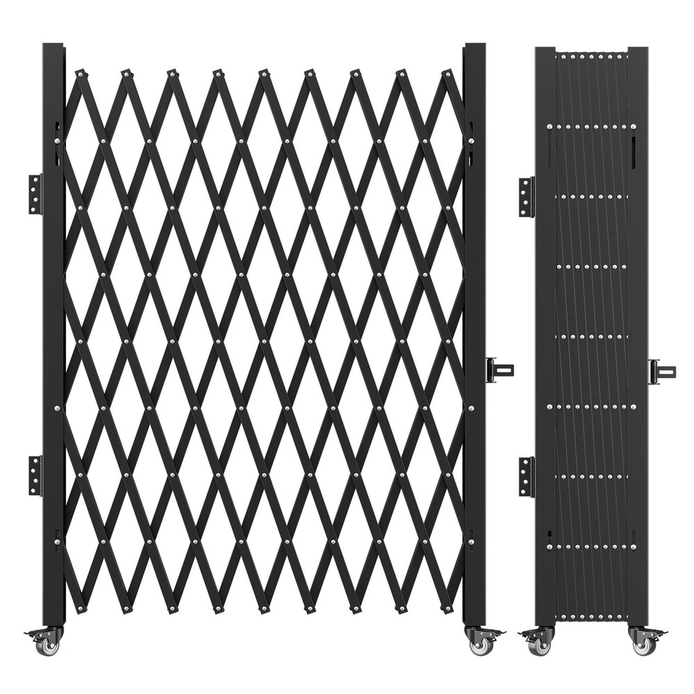 VEVOR Single Folding Security Gate, 7.25 ft H x 7.8 ft W Folding Door Gate, Stee