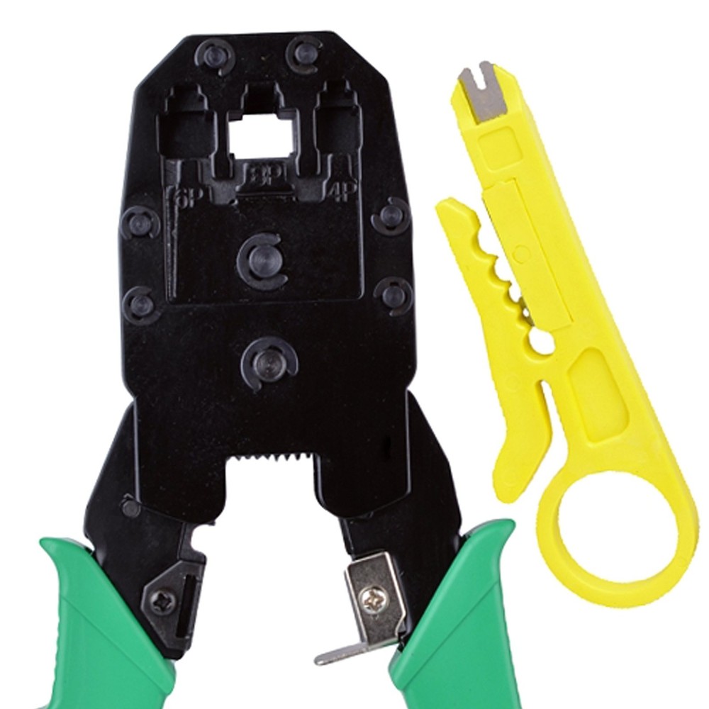 Network Cable Tester and Modular Crimping Tool for Electronics Repair