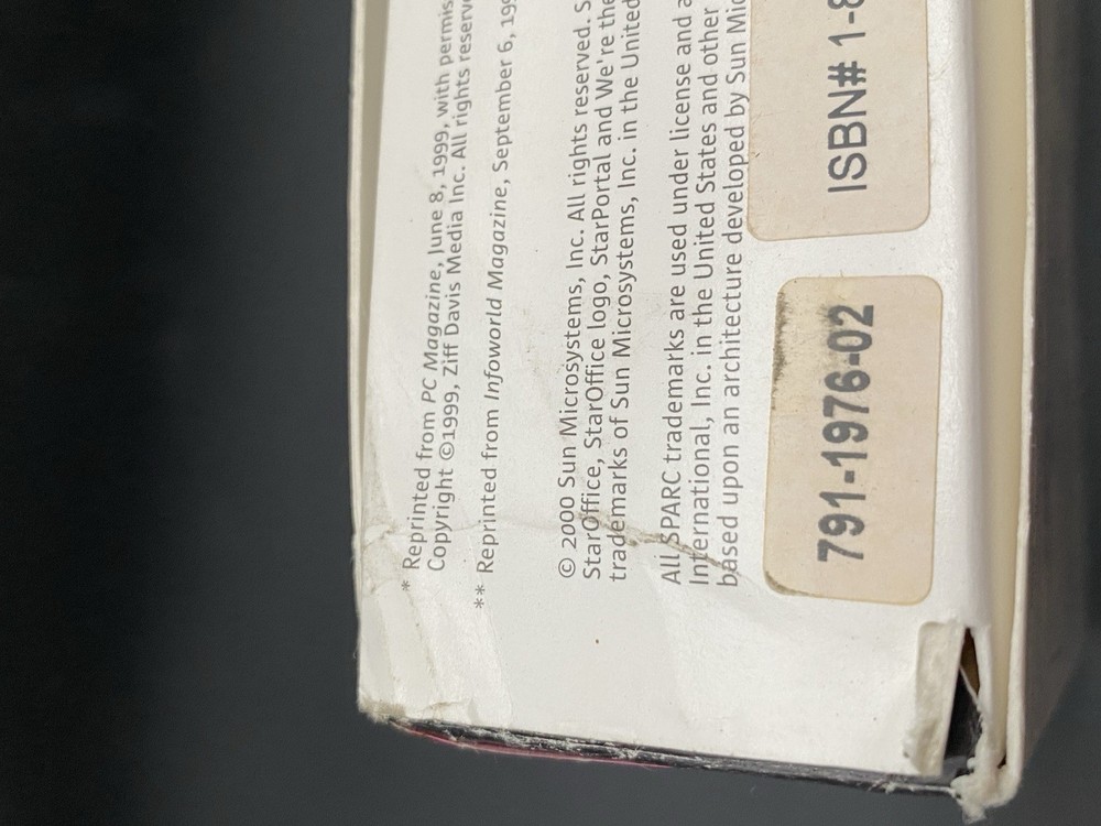 Vtg STAROFFICE 5.2 SUN Microsystems Software English CD-ROM 2000 LINUX Windows