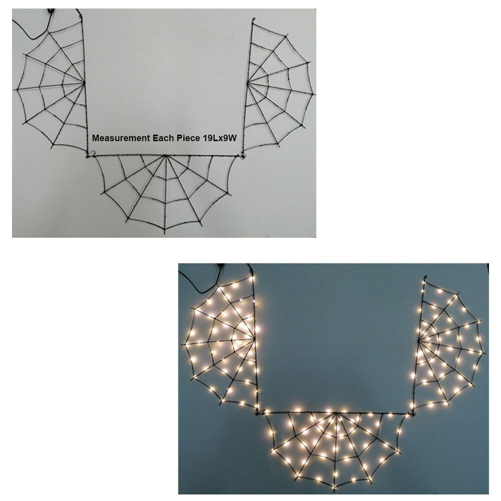 Martha Stewart Spider Web Lights w/Timer Black Wire  7 Modes Plug In