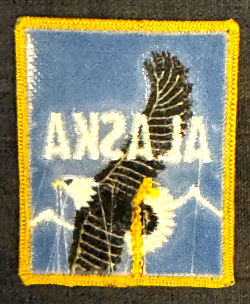 Alaska Travel Patch Unsewn Flying Bald Eagle