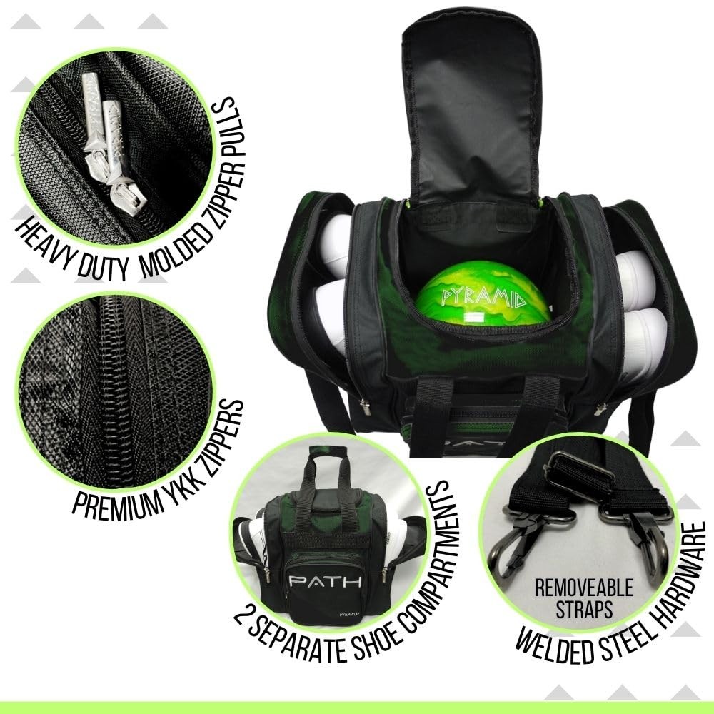 Path Deluxe Single Tote - Black/Hunter Green