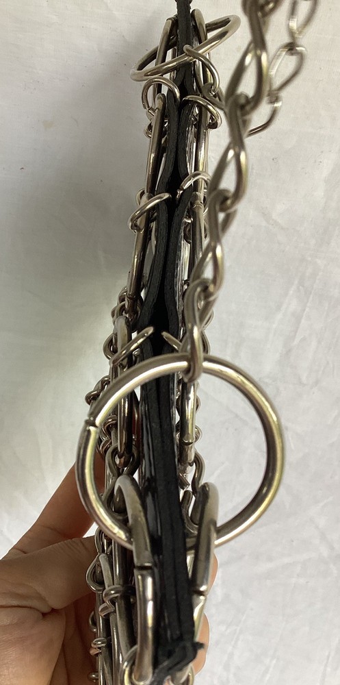 Vintage Black Rubber Metal Chain Shoulder Bag