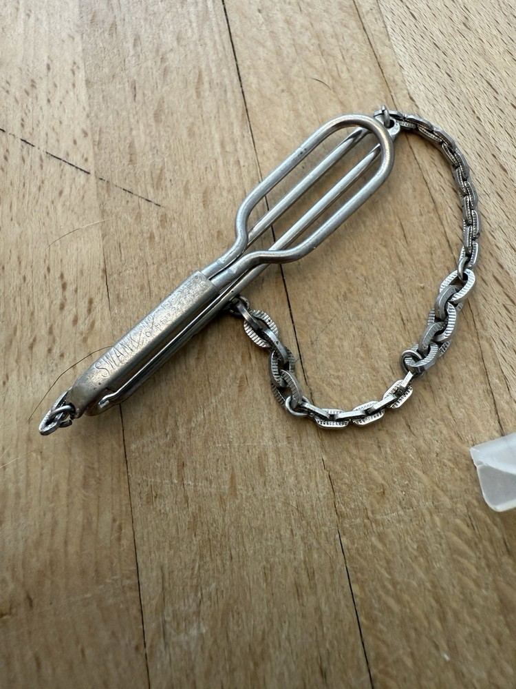 Swank Tie Clip Tie Chain Bar Silver Tone
