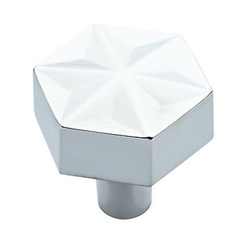 (5 Pack) 1 inch Modern Geometric Knob Polished Chrome