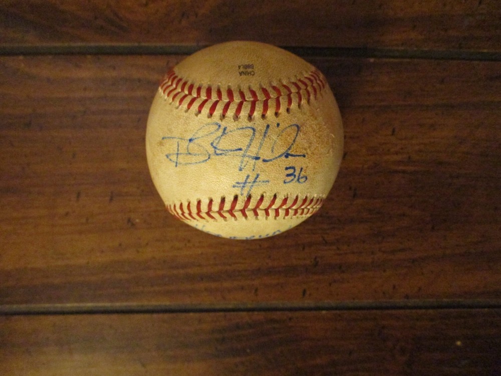 D. J. (Dalton)HICKS Signed 2013 Baseball-Cedar Rapids Kernels (Game-Used 6/13/13