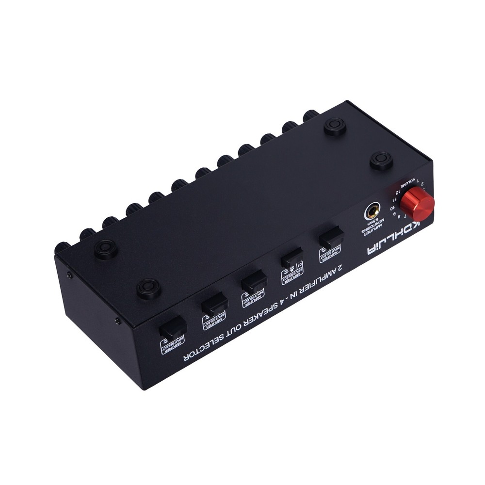 US 2in 4Out Speaker Selector Switch Box Amplifier Speaker Selector Mini Switcher