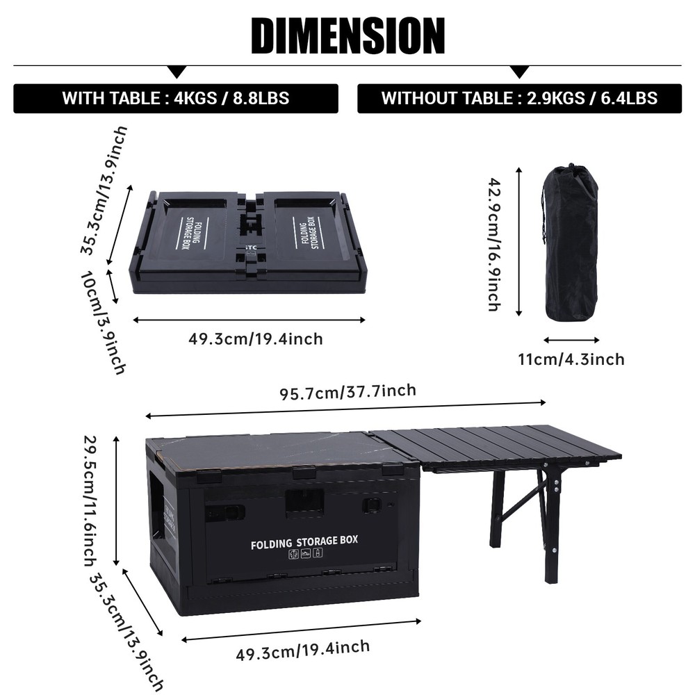 Storage Bin, Collapsible Boxes with Table Collapsible Storage Bins Folding Table
