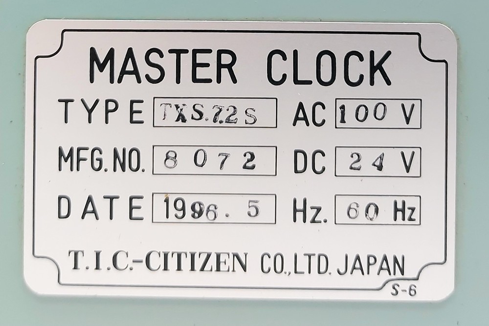 T.I.C .- CITIZEN TXS.7.2S MASTER CLOCK