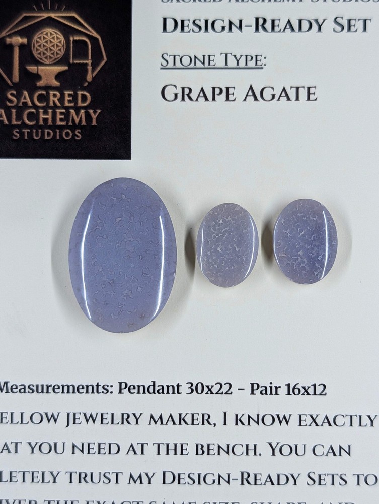 Oval Shape - Grape Agate - Design-Ready Set