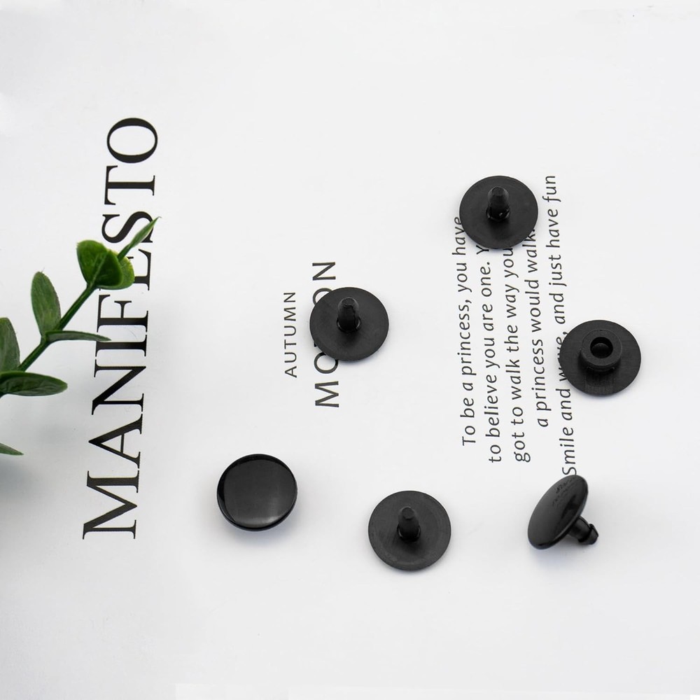 8 Sets Replacement Rivets, Clogs Shoe Strap Repair Fastener Button, Black Riv...