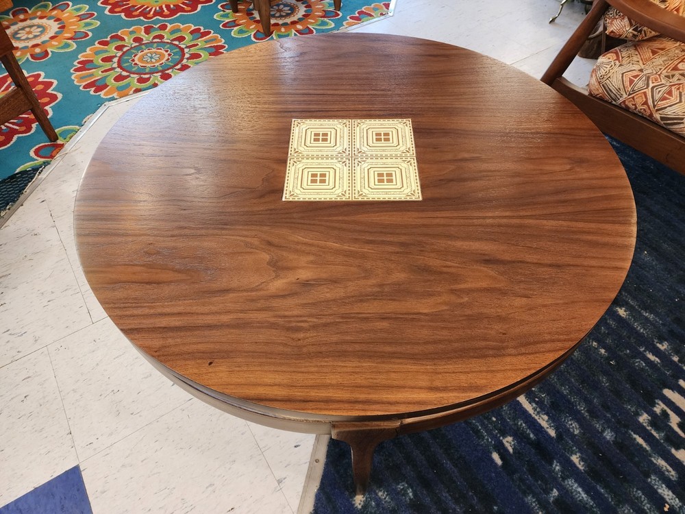 Mid-century Modern Walnut Round Coffee Table