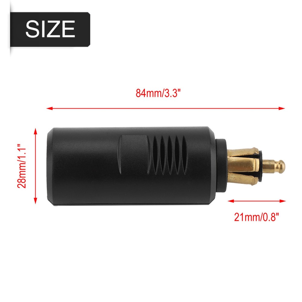 12V Universal Motorcycle Cigarette Lighter Plug Adapter for DIN Socket