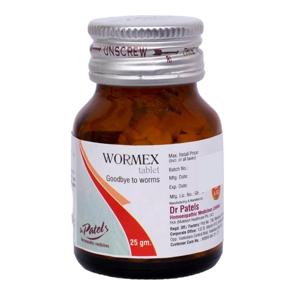 Dr Patel's Homeopathic Wormex Tablets 25gms
