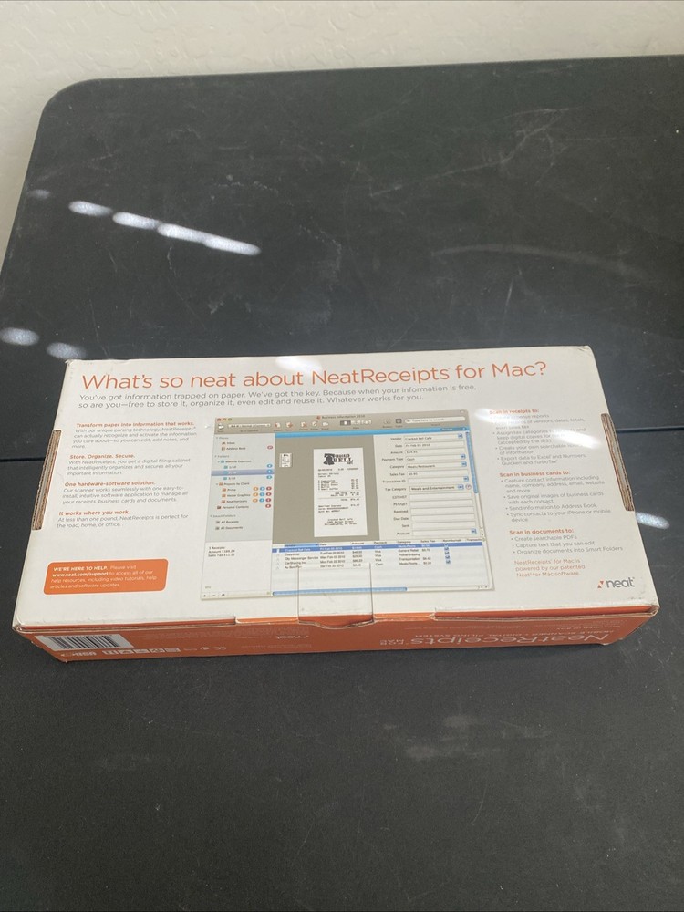 NEW Neat Receipts for MAC Mobile Scanner & Digital Filing System OPEN BOX