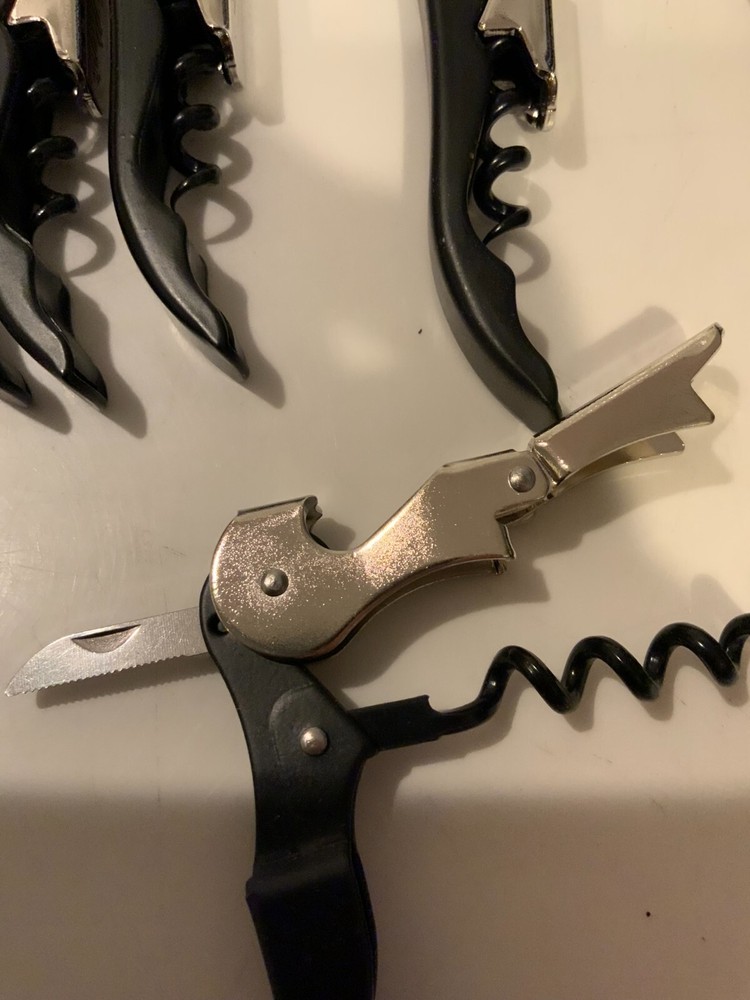 Rose Rock Pulltap's Double-Hinged Waiters Corkscrew, Black and Stainless Steel