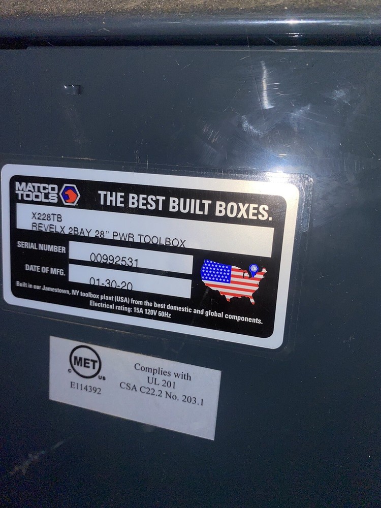 28” matco tool box revel x used