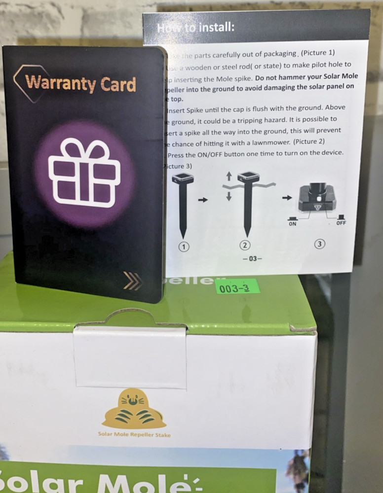 Mole Groundhog Repellent Stakes- 4 Pack -SOLAR POWERED