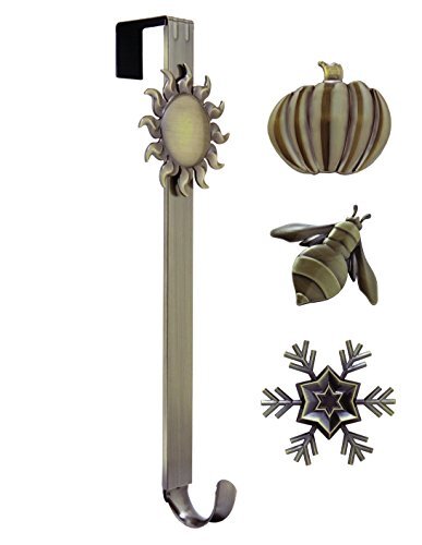 Adjustable Length Wreath Hanger with Interchangeable Icons
