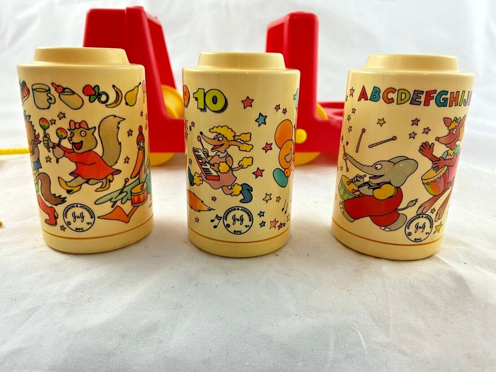 Vintage - Johnson & Johnson - Rhythm Roller - Pull Toy - 3 Rollers - 1981