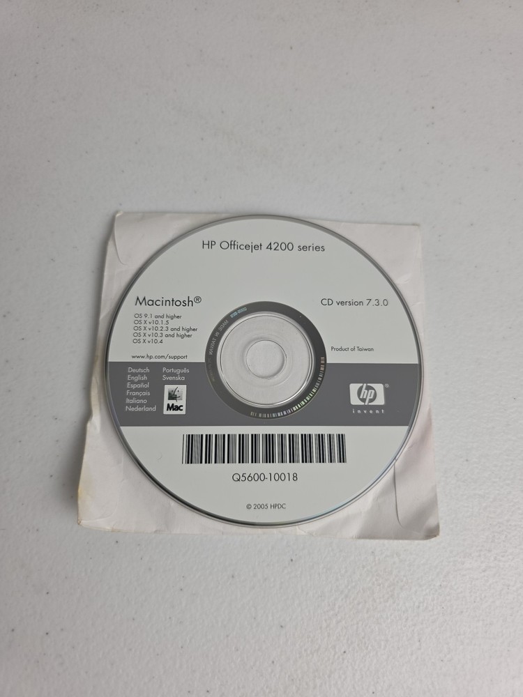 HP Officejet 4200 Series Printer Software DISC ONLY MAC 7.3