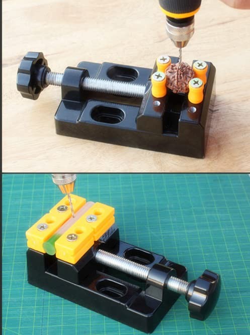Mini Bench Clamp Flat Table Vice Adjustable Drill Press for DIY Black