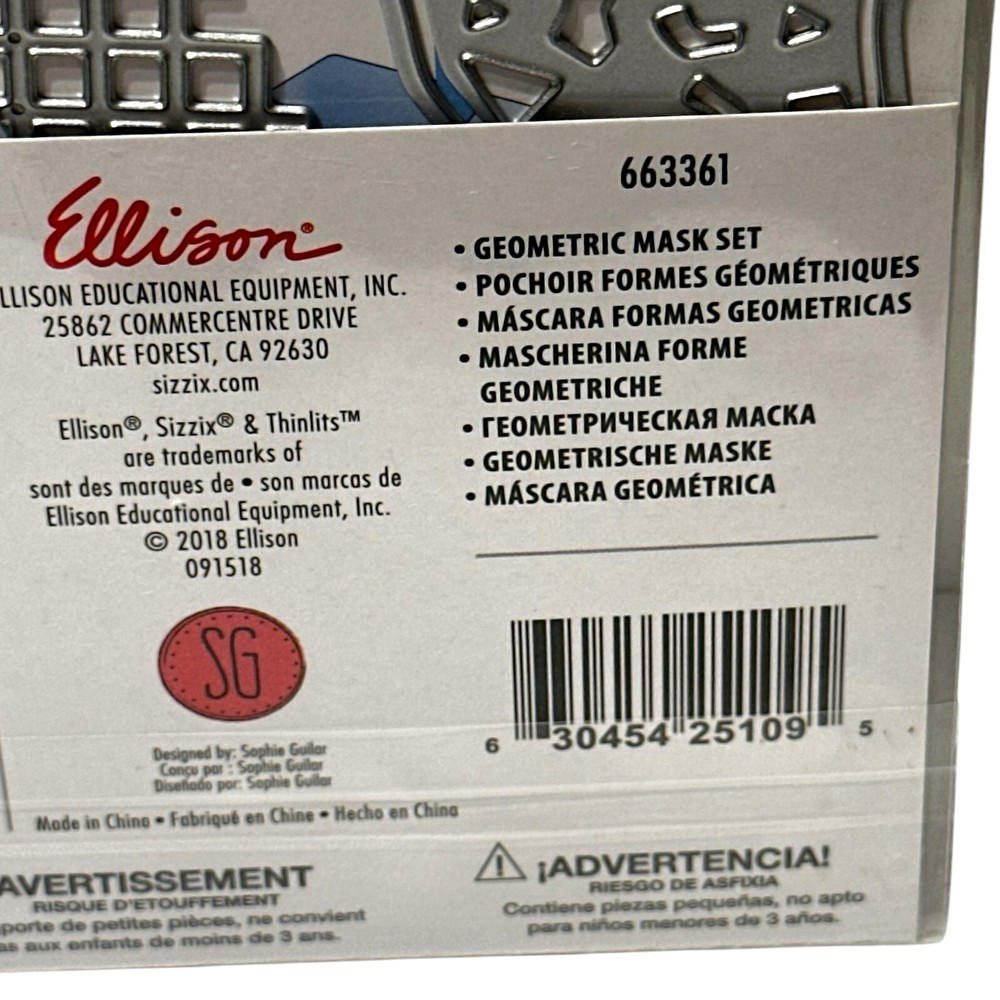 Sizzix Thinlits Geometric Mask Set Dies Paper Cutting Background Dot Confetti