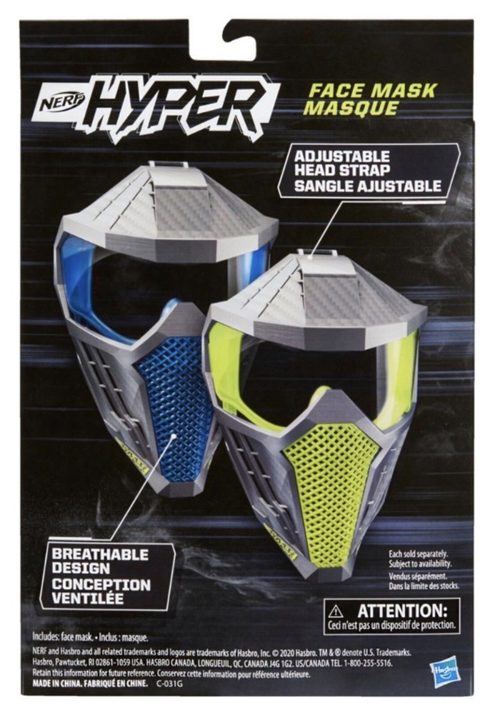 NEW NERF Hyper Face Mask Breathable Design Adjustable Head Strap NIB