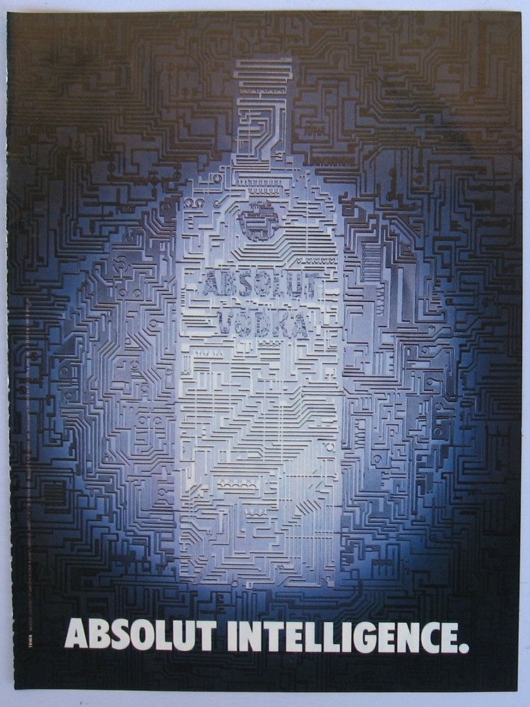 Absolut Vodka Intelligence Print Ad