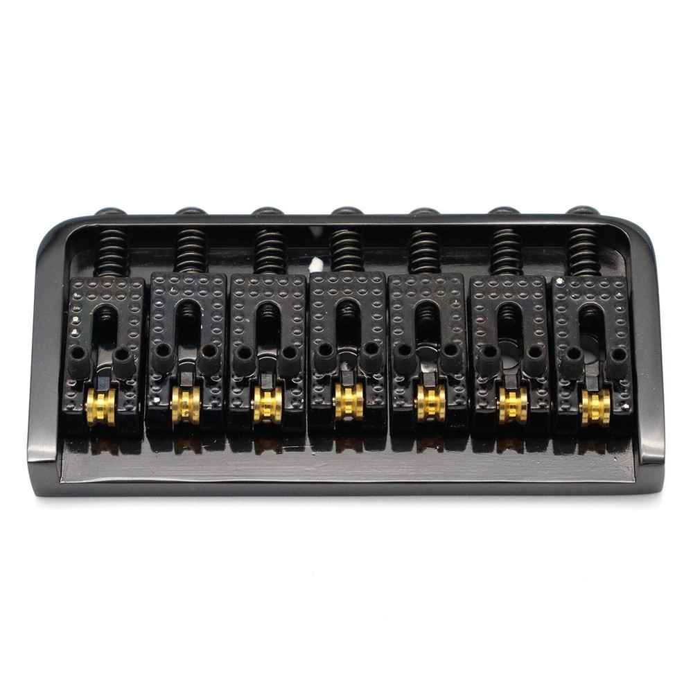Metal 7 String Electric Guitar Fixed Bridge Roller Saddles Hardtail Bridge Black