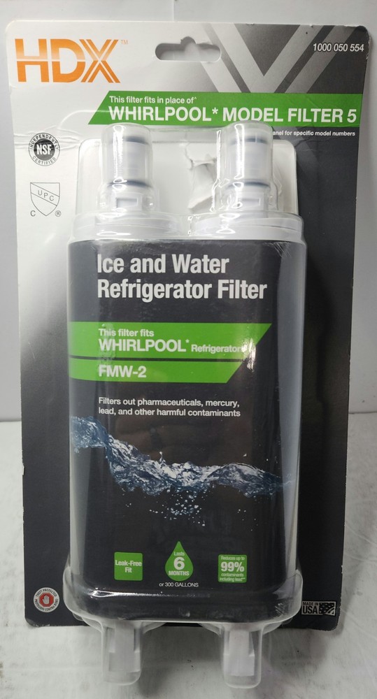 HDX FMW-2 ICE & WATER REPLACEMENT REFRIGERATOR FILTER WHIRL-POOL MODEL 5| 2 PACK