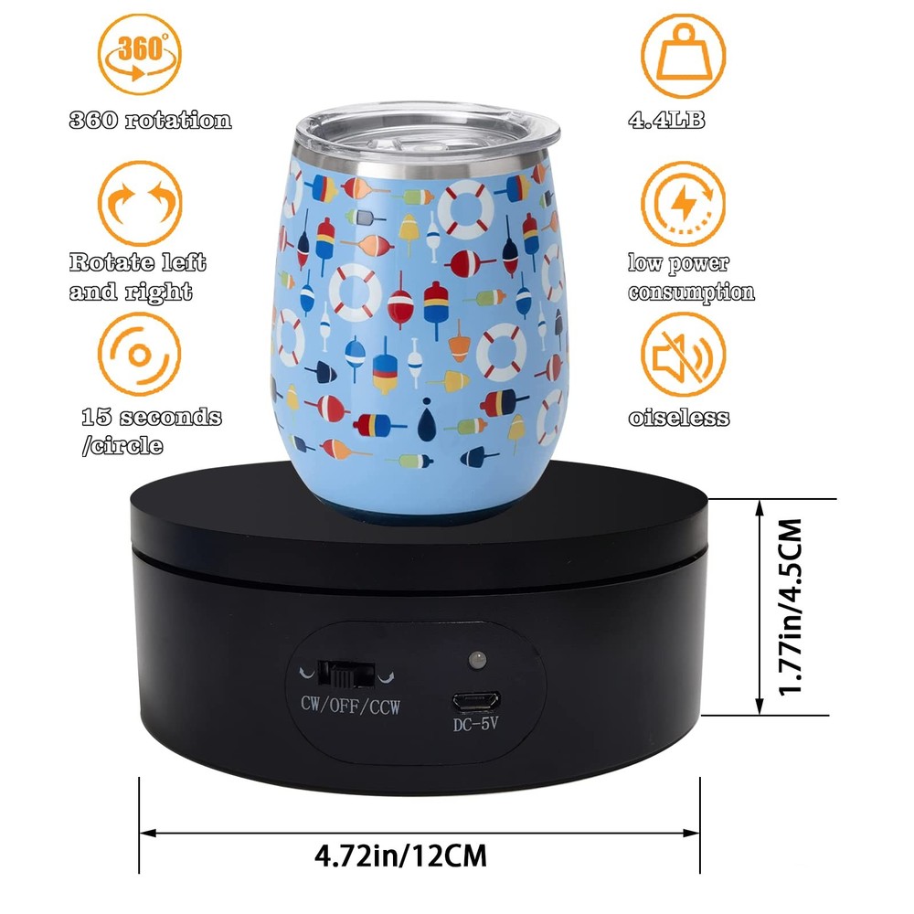 Motorized Rotating Display Stand,Turner Cup Platform for Epoxy Glitter Tumble...